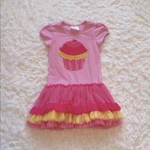 🧁 Girls Pink Cupcake dress with tutu skirt